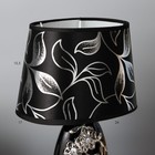 Лампа настольная с абажуром Е14 40 Вт "Серебристые цветы на чёрном" стразы 38х17х23 см RISALUX 23011 - Фото 7