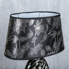 Лампа настольная с абажуром Е14 40 Вт "Жемчужные цветы на чёрном" 39х18х29 см - Фото 4
