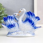 Сувенир керамика "Лебеди синие с розой" страза 9,5х5,5х13,5 см - Фото 3