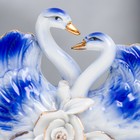 Сувенир керамика "Лебеди синие с розой" страза 9,5х5,5х13,5 см - Фото 5