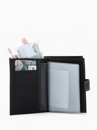 Обложка для документов 3 в 1 TEXTURA на кнопке: для автодокументов, паспорта, купюр, чёрная - Фото 6