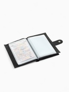 Обложка для документов 3 в 1 TEXTURA на кнопке: для автодокументов, паспорта, купюр, чёрная - Фото 7