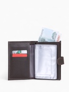 Обложка для документов 3 в 1, TEXTURA, на кнопке: для автодокументов, паспорта, купюр, коричневая - Фото 3