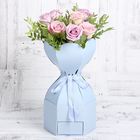 Коробка-переноска для цветов, голубая, 20х20х19 см - Фото 1