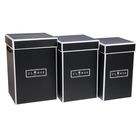 Набор коробок 3 в 1, чёрный, 17 х 17 х 25 - 14 х 14 х 23 см - Фото 3