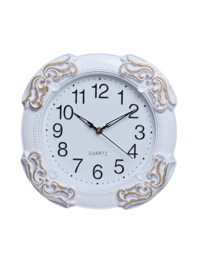 Часы настенные интерьерные «Прага», d=30 см, белые