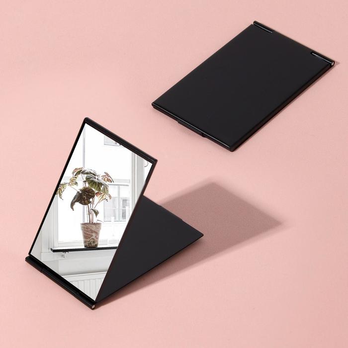 Зеркало складное, 5 × 8,5 см, цвет чёрный - Фото 1