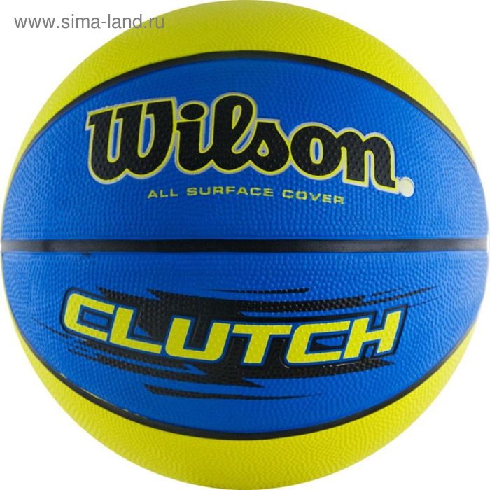 Мяч баскетбольный WILSON Clutch, арт.WTB1432XB, р.7, рез., бутил.кам., желто-сине-черный - Фото 1