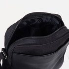 Сумка мужская на молнии, 2 наружных кармана, регулируемый ремень, цвет чёрный - Фото 6