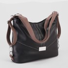 Сумка-рюкзак, 2 отдела на молнии, наружный карман, цвет чёрный/кофе - Фото 2