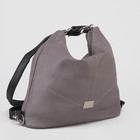 Сумка-рюкзак, 2 отдела на молнии, наружный карман, цвет серый/чёрный - Фото 6