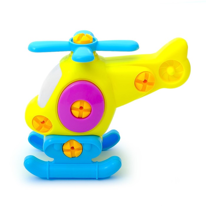Пластмассовый конструктор для малышей «Вертолётик», 16 деталей, цвета МИКС - фото 1884802152