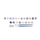 Роспись по холсту "Пристань в ночи" по номерам с красками по 3 мл+ кисти+крепеж 30*40 - Фото 4