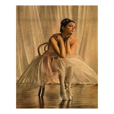 Роспись по холсту «Балерина сидящая на стуле»по номерам с красками по3 мл+ кисти+крепёж, 30×40 см
