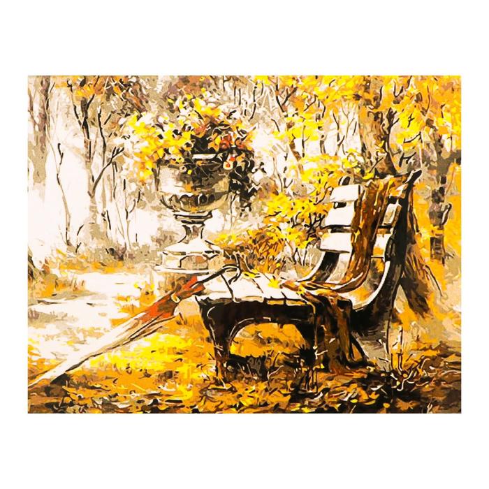 Роспись по холсту «Осенние краски» по номерам с красками по3 мл+ кисти+инстр-я+крепёж, 30×40 см - Фото 1