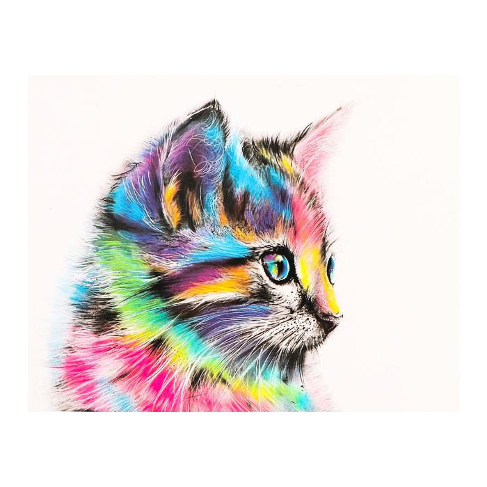 Роспись по холсту «Котенок» по номерам с красками по3 мл+ кисти+инстр-я+крепёж, 30×40 см - Фото 1