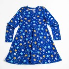 Платье детское, рост 110/116 см, цвет синий, принт звезды - Фото 2