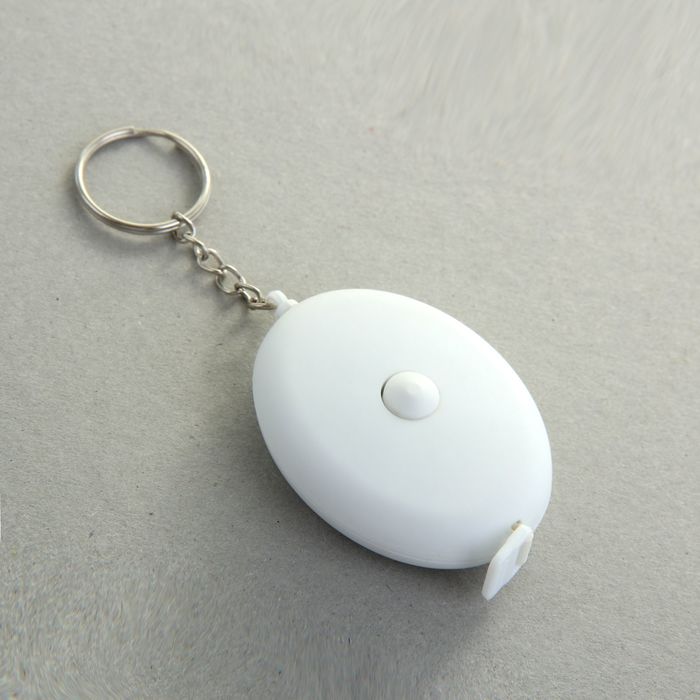 Рулетка с кольцом "Овал" (1 м), белый - Фото 1