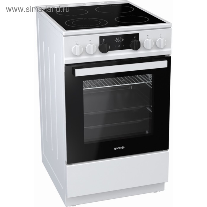 Плита Gorenje EC 5354 WC-B, электрическая, 4 конфорки, 70 л, стеклокерамика, белая - Фото 1