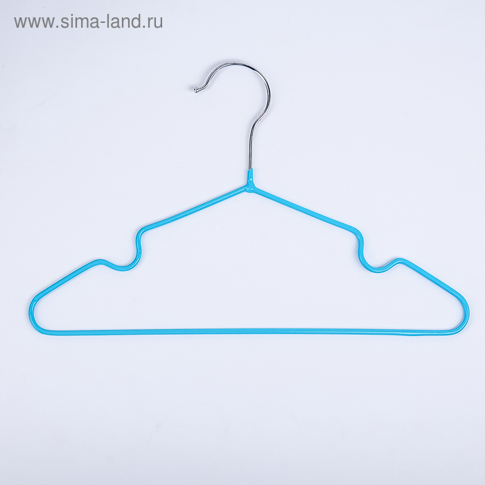 Плечики для одежды детские, размер 30-34, антискользящая, цвет голубой - Фото 1