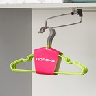 Плечики для одежды детские с антискользящим покрытием, размер 30-34, цвет зелёный - Фото 4