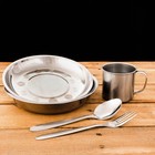 Набор посуды "Отдыхайте с комфортом", ложка, вилка, кружка, тарелка 2 шт - Фото 2