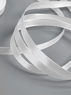 Лента атласная, 6 мм, 23±1 м, белая №01 - Фото 3