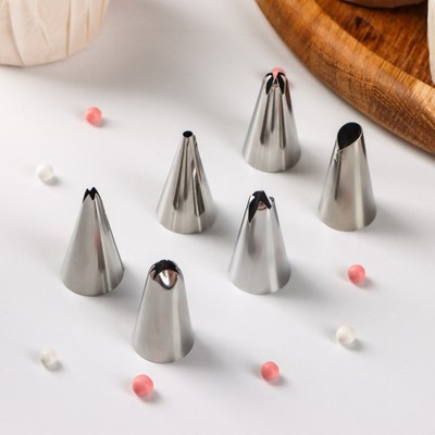 Набор насадок кондитерских Доляна, d=1.7 см, 6 шт., форма МИКС