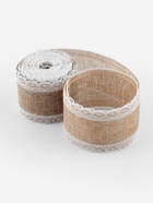 Лента текстильная «Кружево», 55 мм, 4.5±0.5 м, бежевая - Фото 2