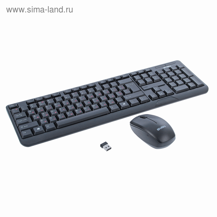 Комплект клавиатура и мышь SVEN Comfort 3300 Wireless, беспроводной, мембранный, USB,черный - Фото 1