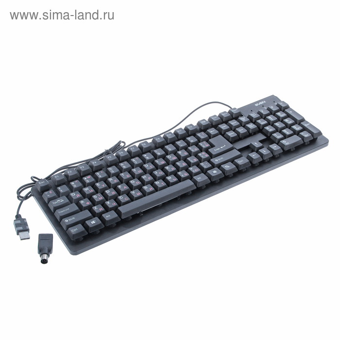 Клавиатура Sven Standard 301, проводная, мембранная, 105 клавиш, USB+PS/2, чёрная - Фото 1