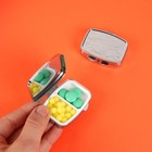 Таблетница с зеркальной поверхностью, 2 секции, цвет серебряный - Фото 1