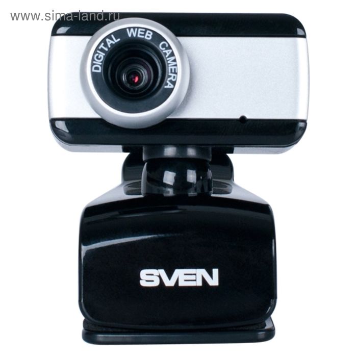 Веб-камера SVEN IC-320, 0.3 МП, 640x480, черно-серебристая - Фото 1