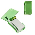 Блокнот А7 30л обложка пластик с ручкой,закладки липкие,лупа,зеленый - Фото 1