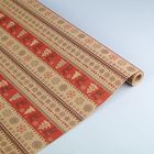 Бумага упаковочная крафт "Скандинавские олени", красно-коричневая, 0.6 х 10 м - Фото 1