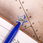 Ручка шариковая синяя паста, пластиковая со звездой "Настоящему мужчине" - Фото 3