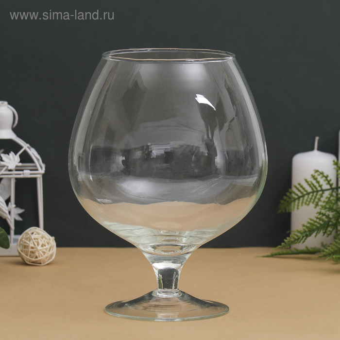 Ваза-Бокал «Роджер», 1.8 л, d=10 см, 19×14 см, стекло, прозрачная - Фото 1