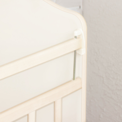 Детская кровать «Мишка на луне» на колёсах или качалке, бежевая