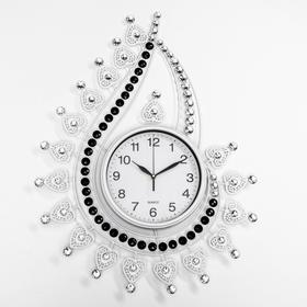 Часы настенные, серия: Ажур, "Капля с завитками", плавный ход, d-21 см, 69 х 50 см