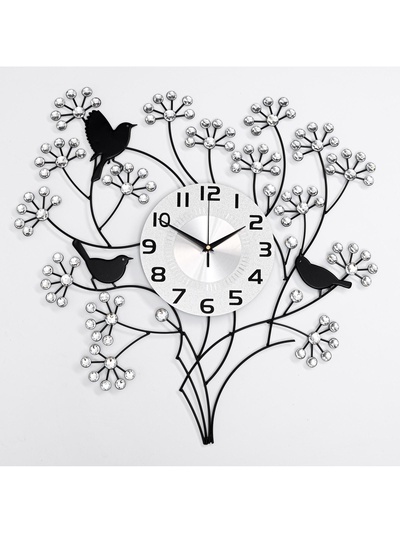 Часы настенные интерьерные большие «Букет», плавный ход, циферблат d-22 см, 60×60 см