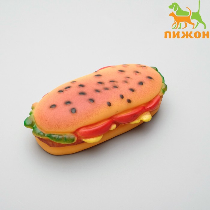 Игрушка пищащая "Бутерброд" для собак, 13 см - Фото 1