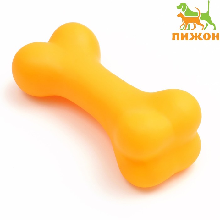 Игрушка пищащая "Кость большая" для собак, 18 см, оранжевая - Фото 1
