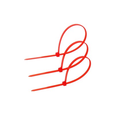 Хомут нейлоновый для стяжки, ТУНДРА, 3.6×200 мм, красный, 100 шт.