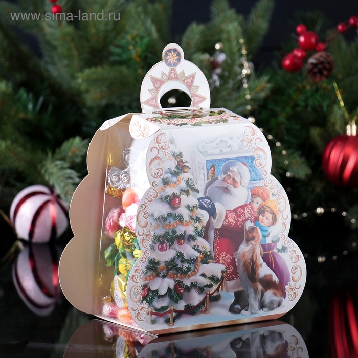Подарочная коробка "Снежная", елочка с пластиком, 16,8 х 11 х 16,2 см - Фото 1