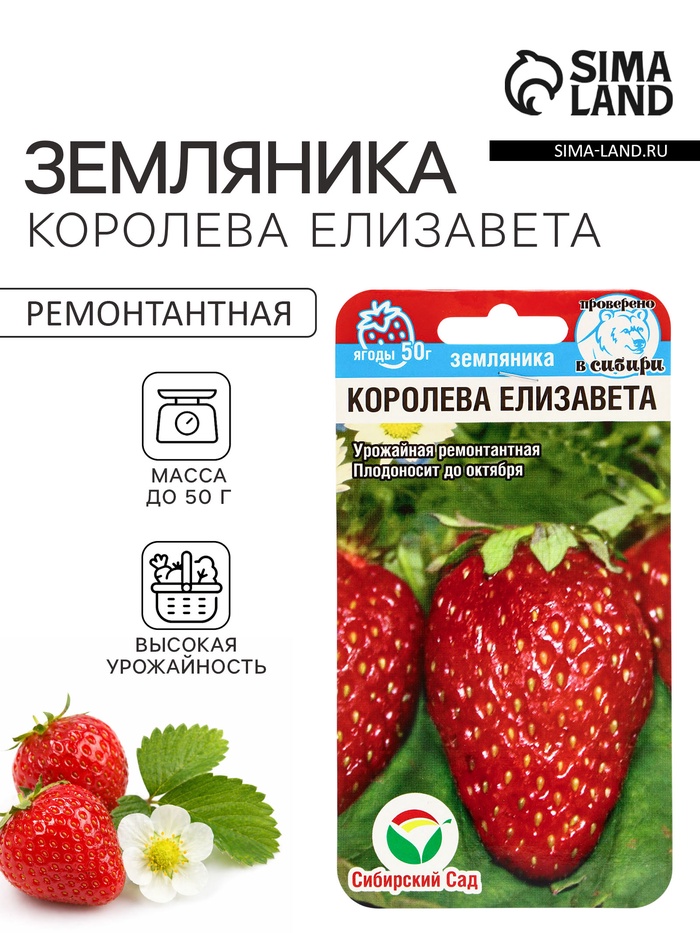Семена Земляника «Королева Елизавета», 10 шт. - Фото 1
