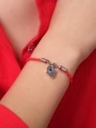 Браслет-оберег «Красная нить» рука счастья Хамса на застёжке, синий в чернёном серебре, 19 см - Фото 2