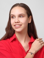 Браслет-оберег «Красная нить» рука счастья Хамса на застёжке, синий в чернёном серебре, 19 см - Фото 3