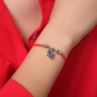Браслет-оберег «Красная нить» рука счастья Хамса на застёжке, цвет синий в чернёном серебре, 19 см - Фото 4
