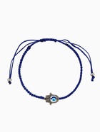 Браслет-оберег «Детский», глазик в плетении, синий в чернёном серебре, d=4 см - Фото 1