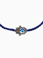 Браслет-оберег «Детский», глазик в плетении, синий в чернёном серебре, d=4 см - Фото 3